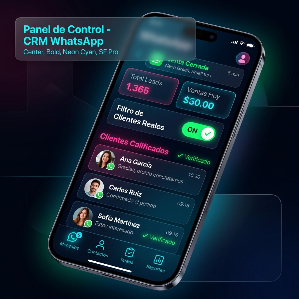 Vista previa del CRM móvil de Avender filtrando clientes reales